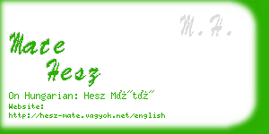 mate hesz business card